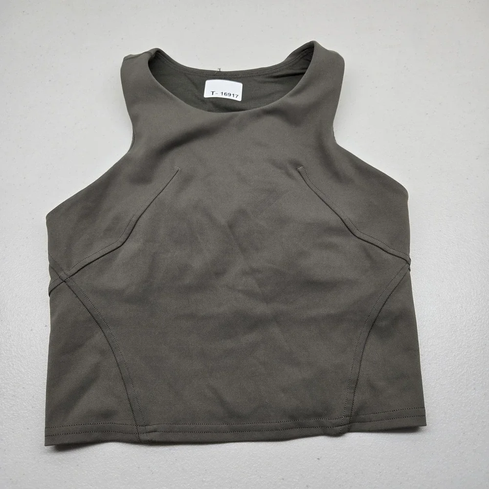 Lululemon‎ Women Active Top 2 Gray Invigorate Train Tank Wireless Racerback